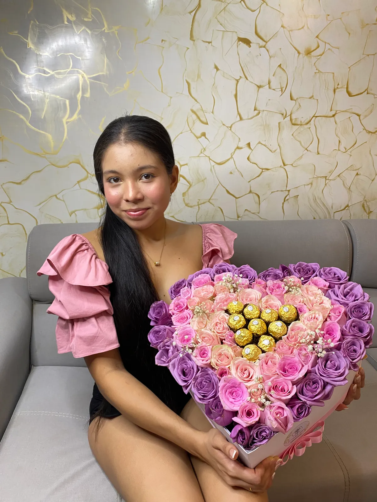 Corazón extragrande rosas + choco