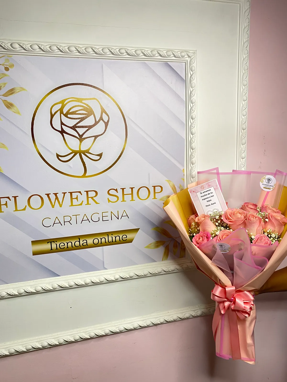 Ramo de rosas rosadas